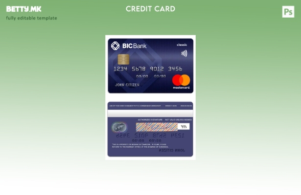 модерен стил Камбоџа BICBank кредитна класична мастер карта шаблон